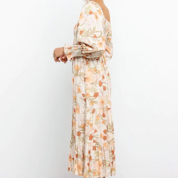 NWOT - Petal & Pup Square Neck Shirred Floral Midi Dress - Picture 5 of 7